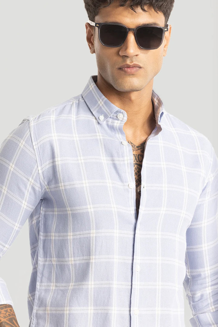 Light Blue Oxford Checks Shirt