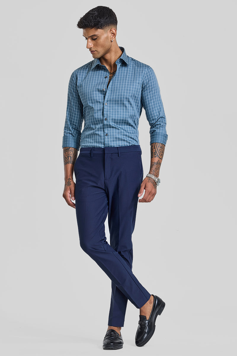 Blue Checks Slim Fit Shirt