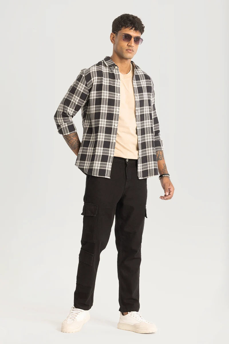 Black Checks Slim Fit Shirt