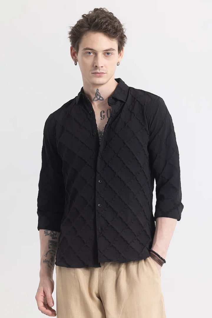 TextuRiche Hedge Black Shirt