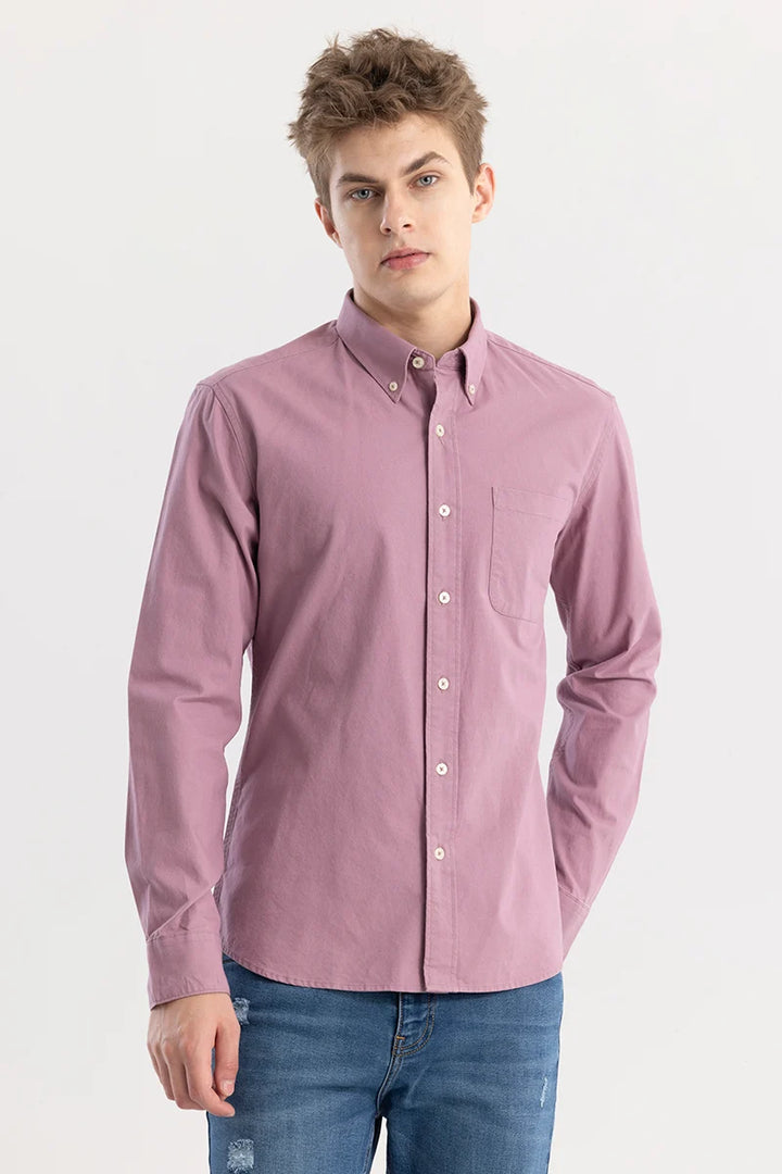 Shirtolo Mauve Plain Shirt