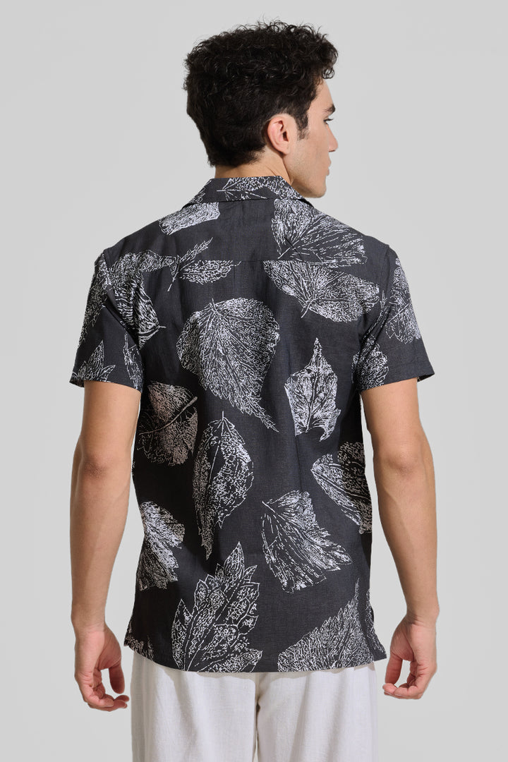 Black Cuban Printed Shirt