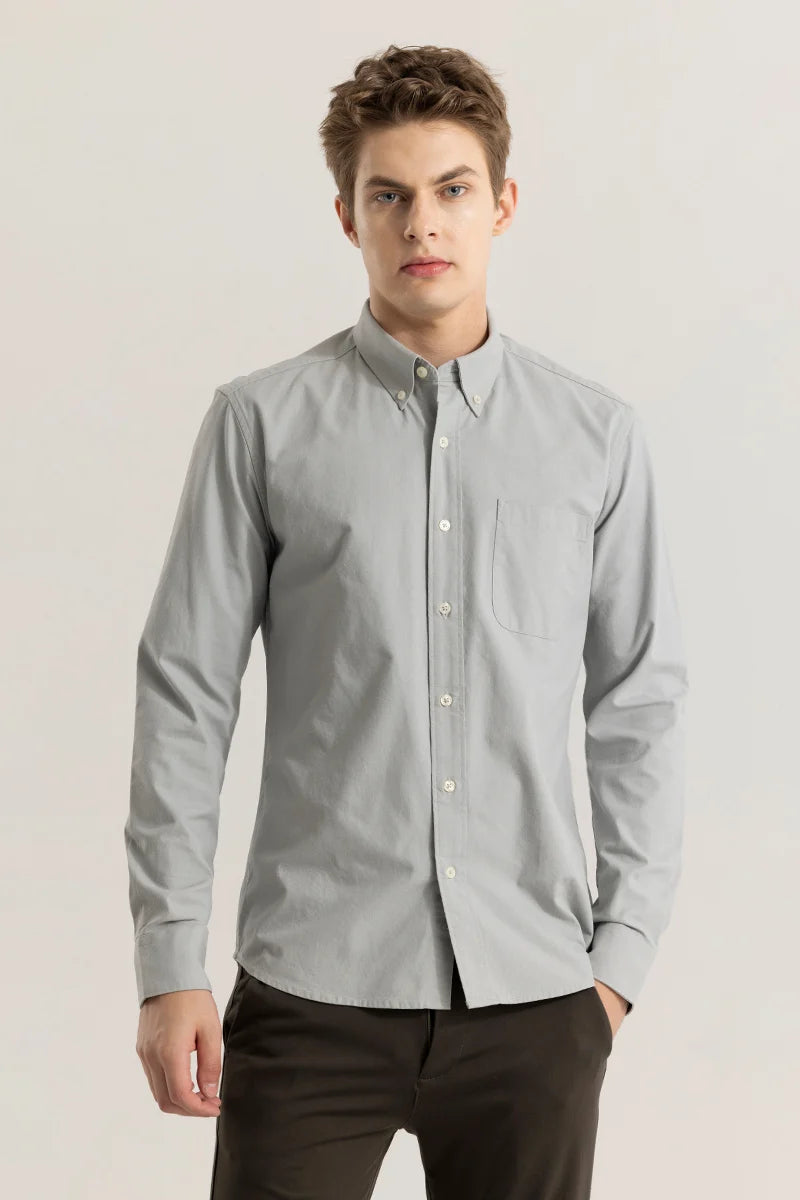 Shirtolo Plain Light Grey Shirt