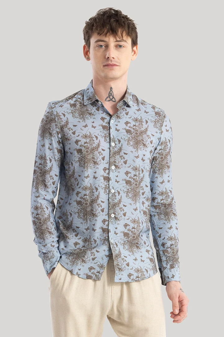 Axel Blue Floral Shirts