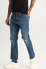 Blue Distressed Regular Fit Jeans