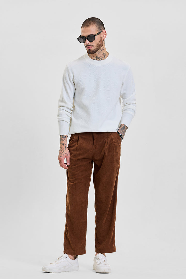 Brown Corduroy Relaxed Fit Trousers