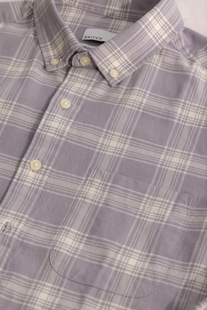 Lavender Checks Oxford Shirt