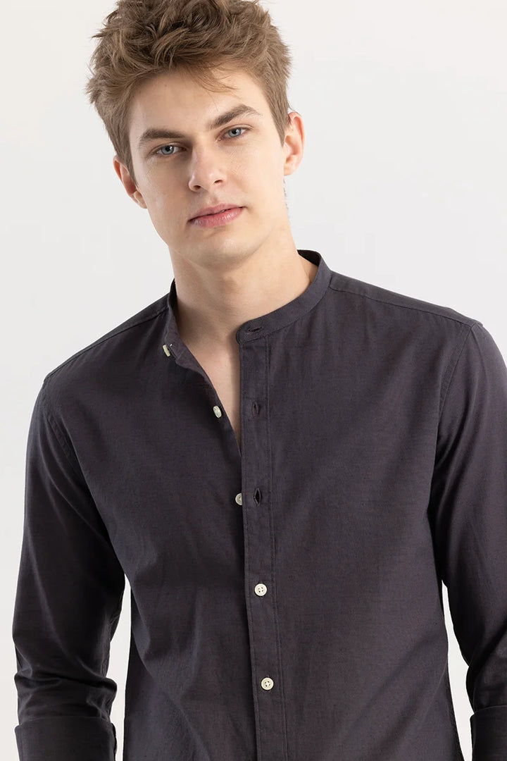 Linen Elegance Dark Grey Shirt