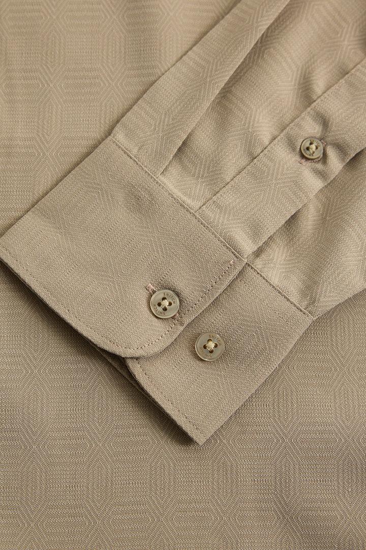 Beige French Collar Shirt