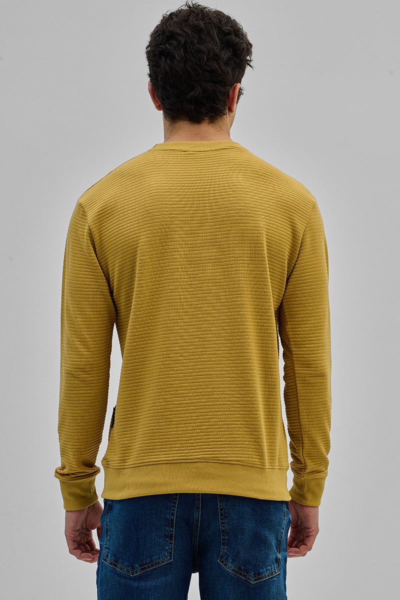 Yellow Textured Sweatshirt