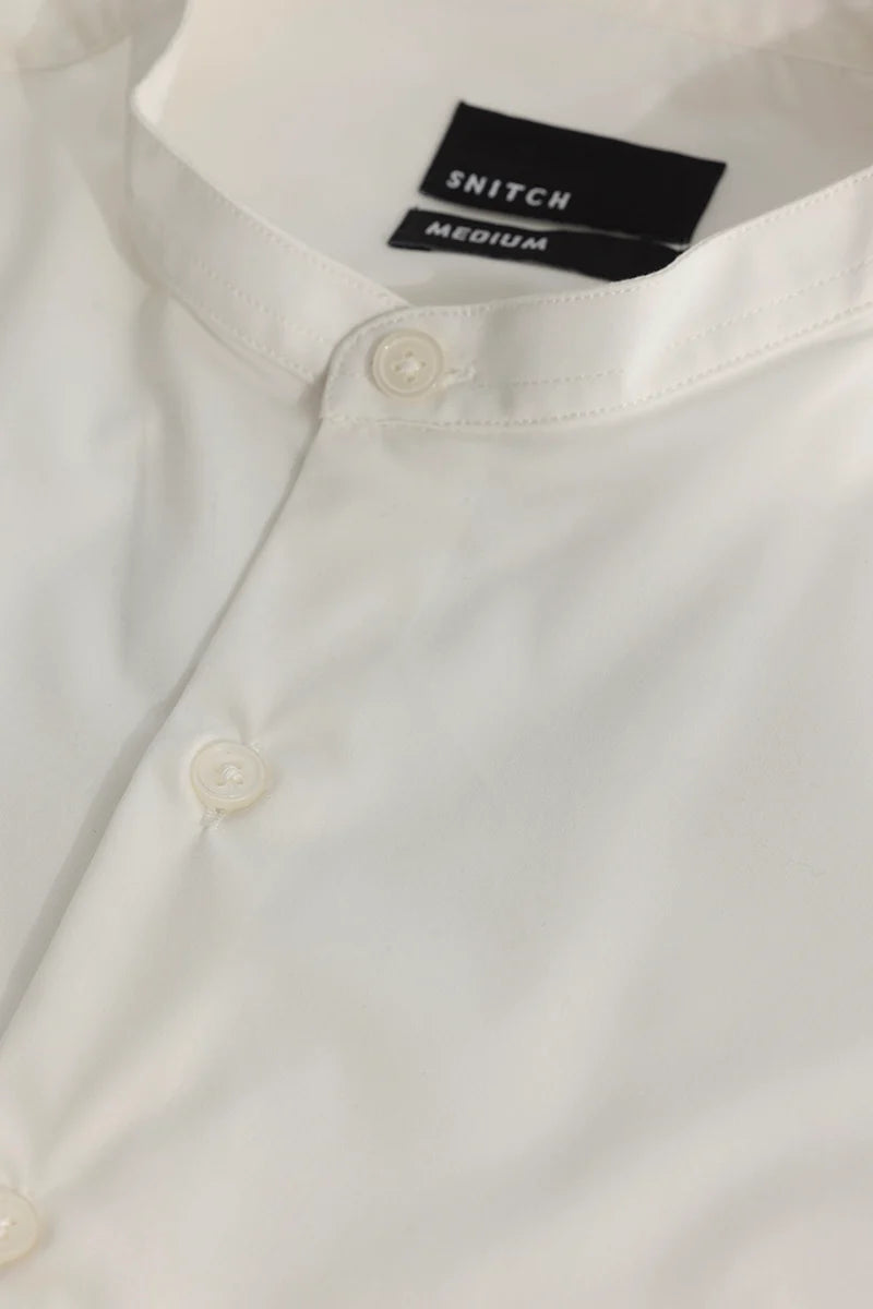 White Plain Mandarin Shirt