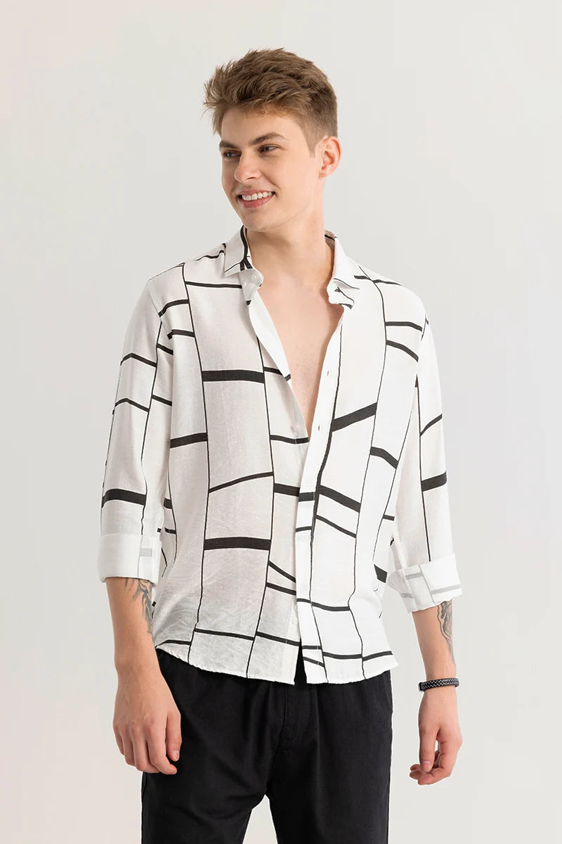 Hanne Abstract White Shirt