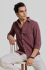 Magenta Textured Slim Fit Shirt