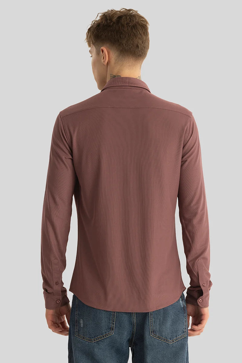 Carmine Mauve Knitted Shirt