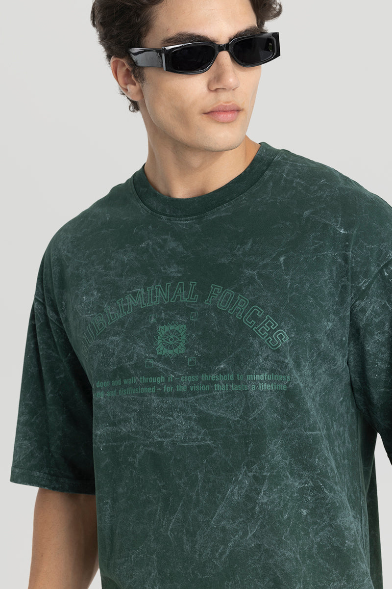 Subliminal Forces Green Oversized T-Shirt