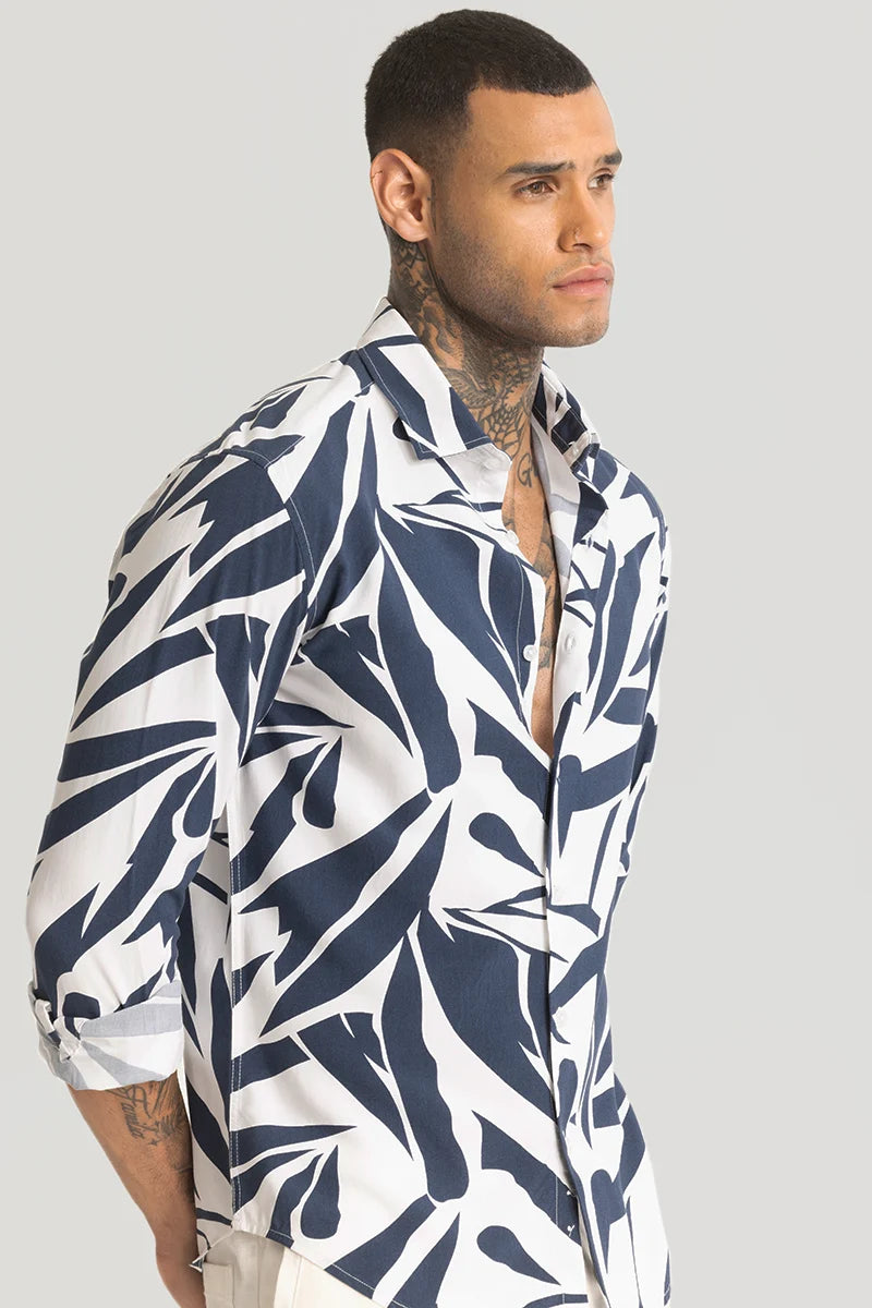 Navy Abstract Printed Shirt