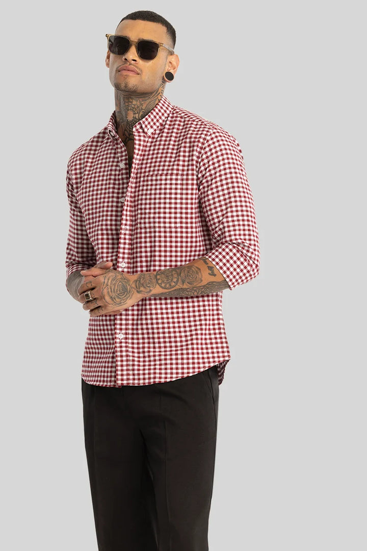 Red Gingham Checks Shirt