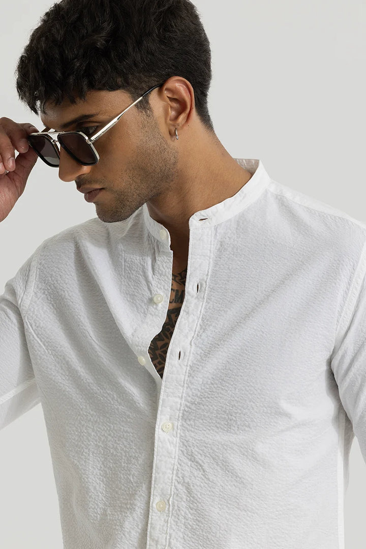 Elevate White Plain Shirt