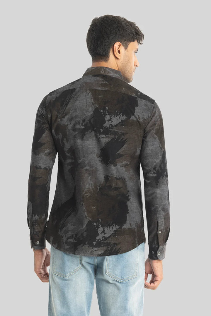 Cesare Grey Abstract Corduroy Shirt