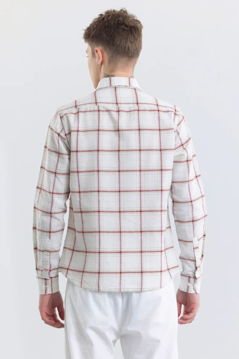 Alessia Red Checks Linen Blend Shirt