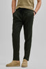 Olive Textured Relaxed Fit Trousers