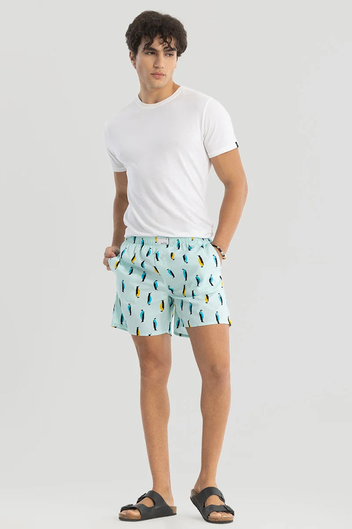 Light Blue Printed Boxers