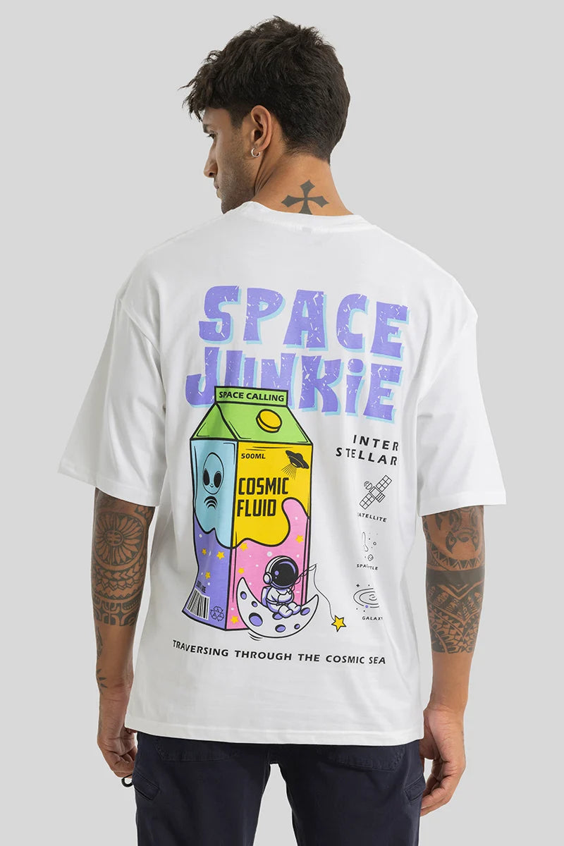 Space Junkie White Oversized T-Shirt