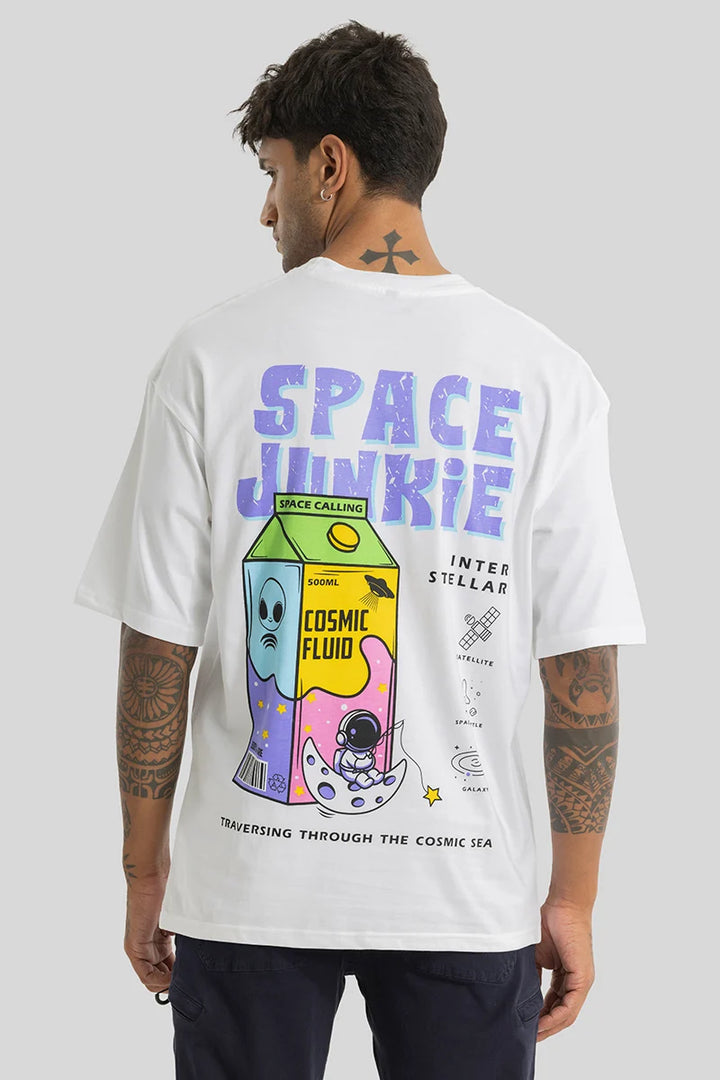 Space Junkie White Oversized T-Shirt