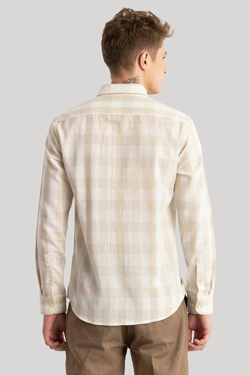 Zoe Nude Linen Checks Shirts