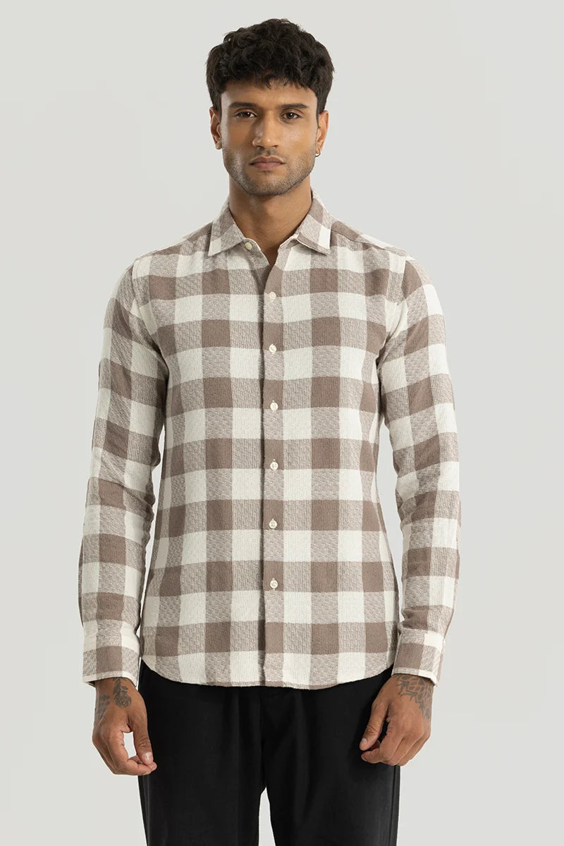 Armor Light Brown Checks Shirt