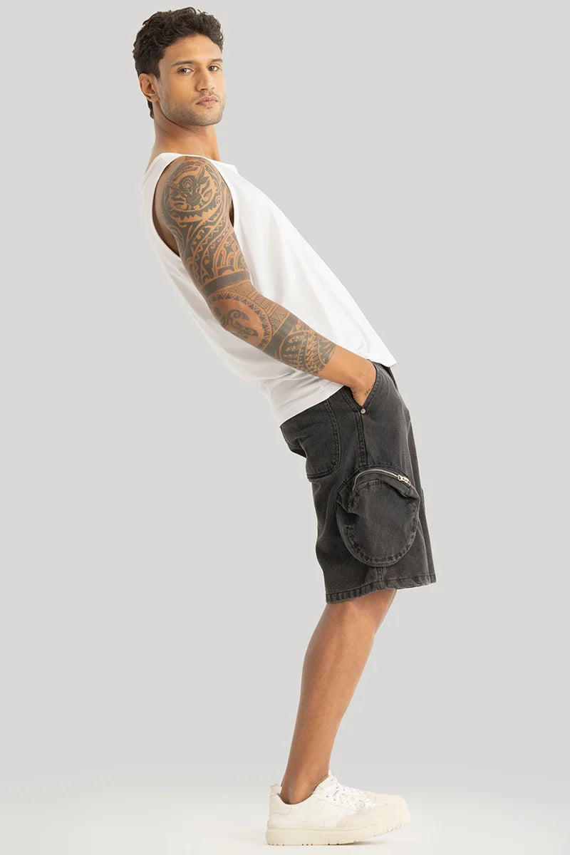 Genevieve Charcoal Grey Cargo Shorts