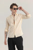 Quiltrend Cream Self Design Shirt