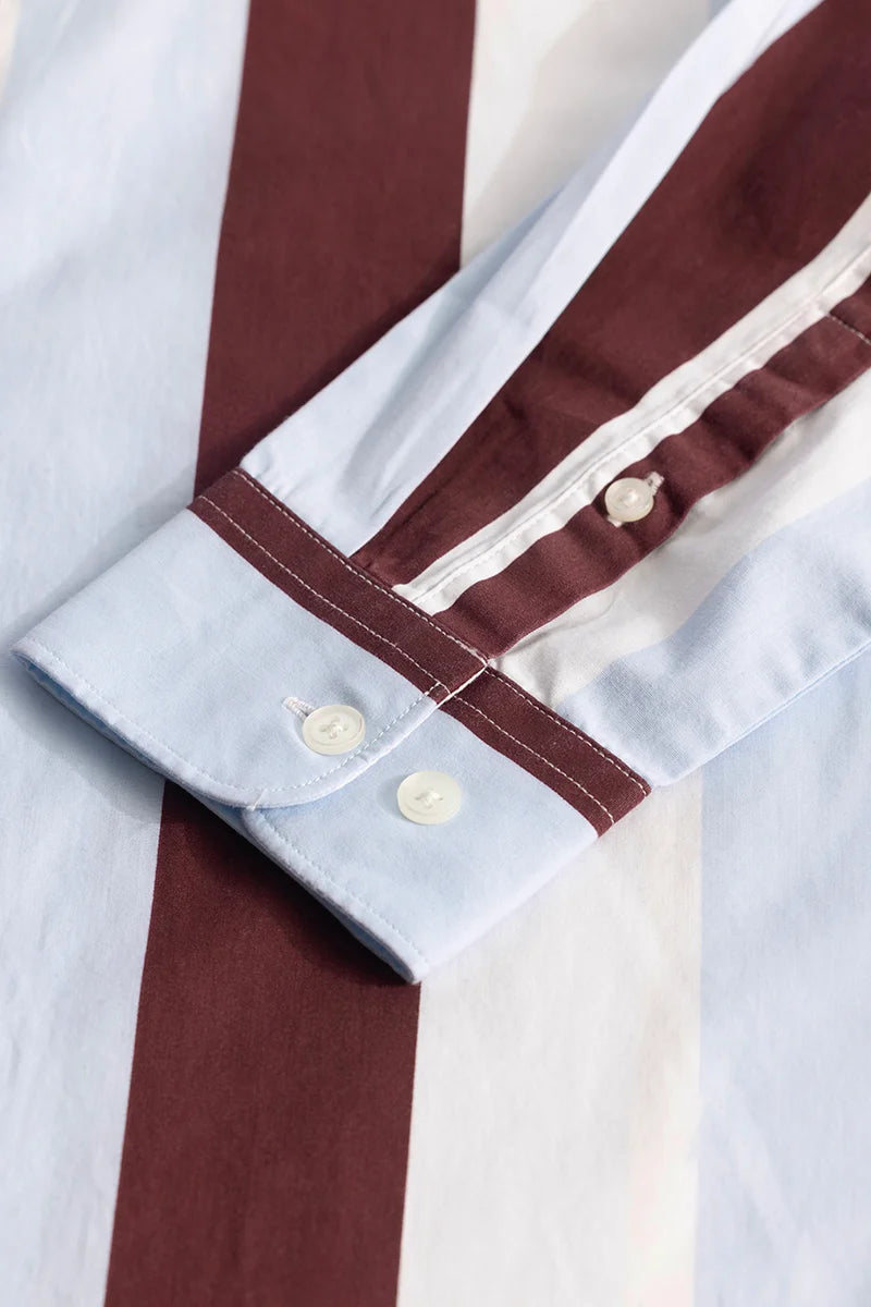 Clemence Maroon Stripes Shirts