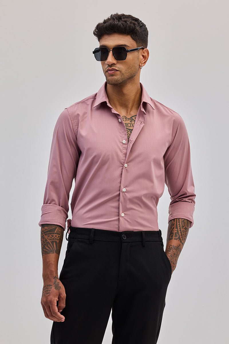 Light Pink Slim Fit Stretch Shirt