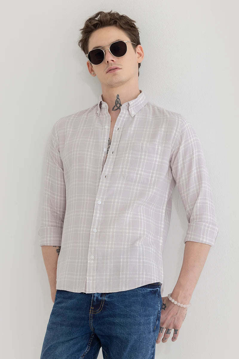 Einar Light Grey Checks Shirt