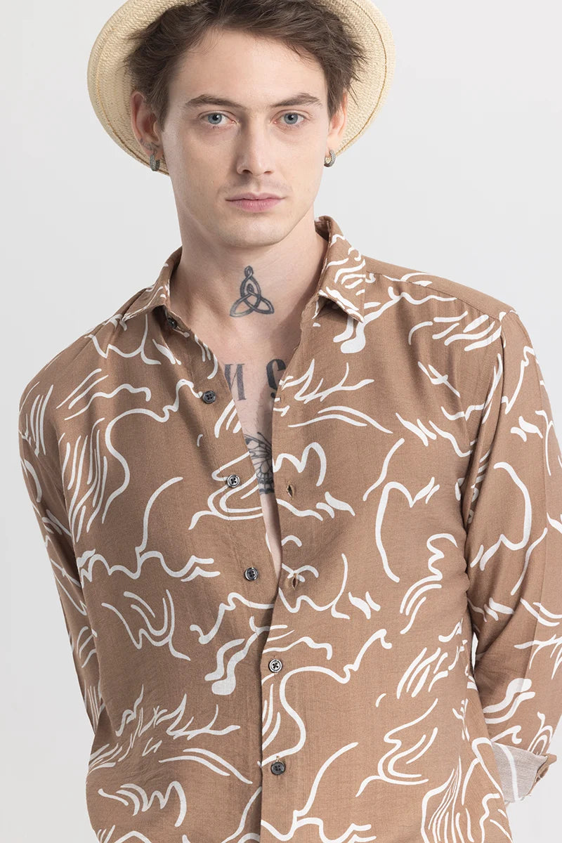 Geoshard Abstract Brown Shirt