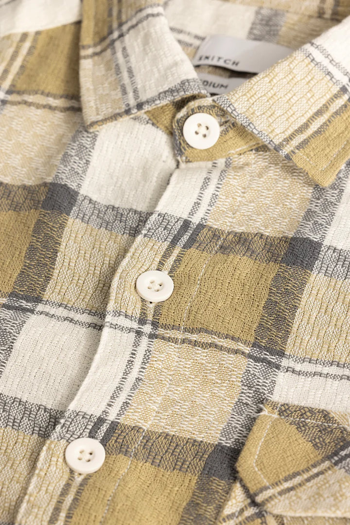 Beige Textured Checks shirt