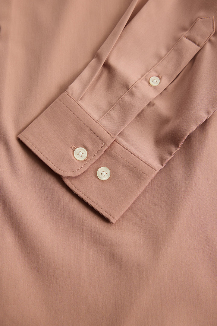 Peach Slim Fit Stretch Shirt