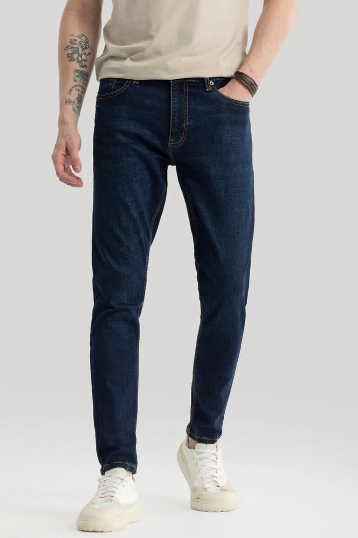 Phantom Navy Plain Skinny Fit Jeans