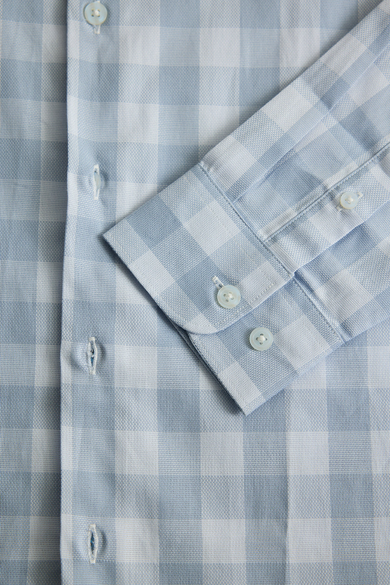 Blue Gingham Slim Fit Shirt