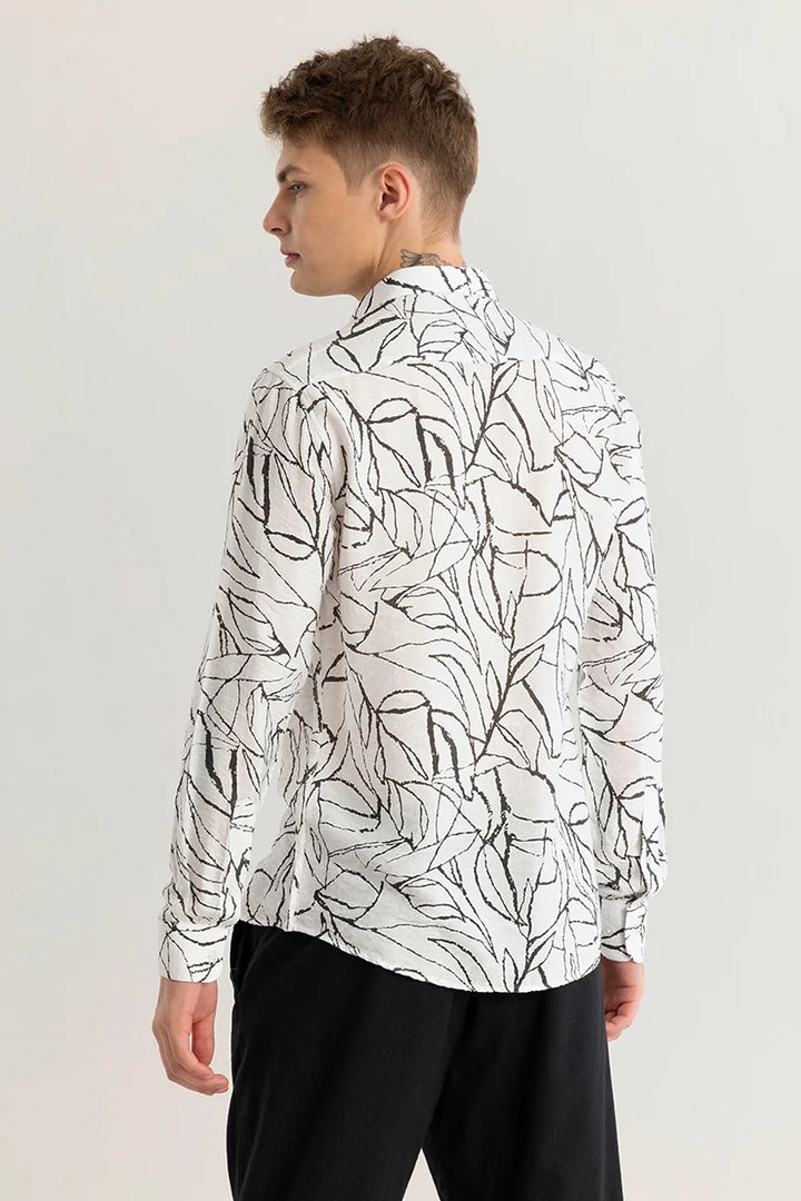 Finn Abstract White Shirt