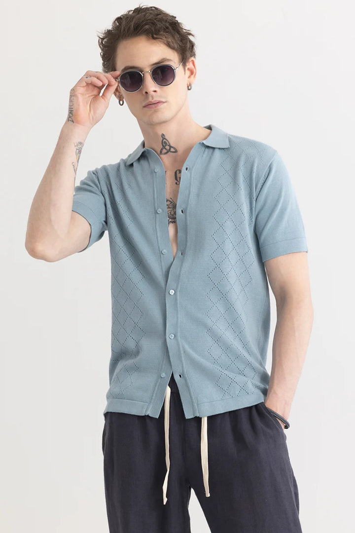 Stitcharo Blue Knitted Shirt