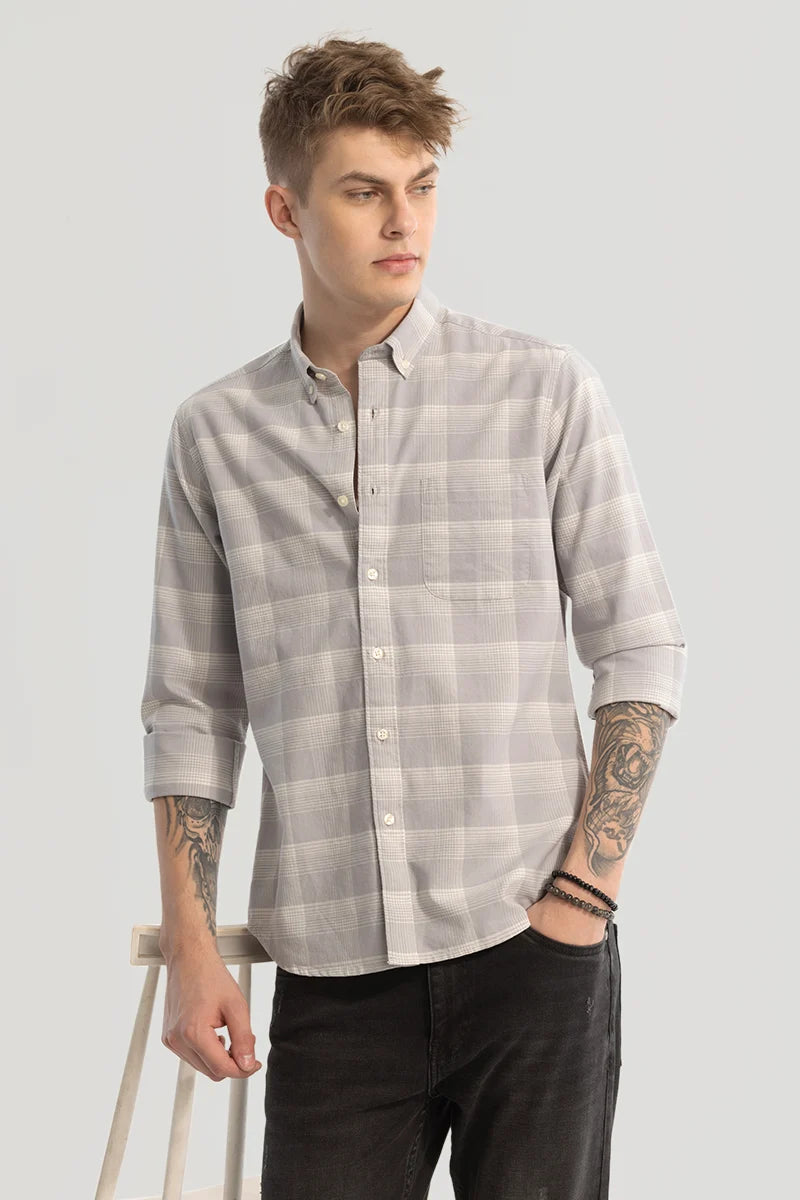 Grey Checks Oxford Shirt