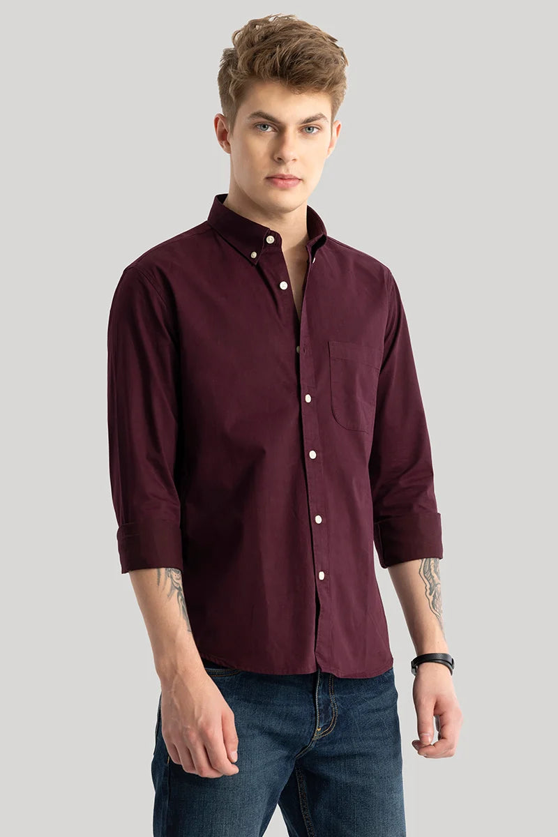 Maroon Oxford Shirt