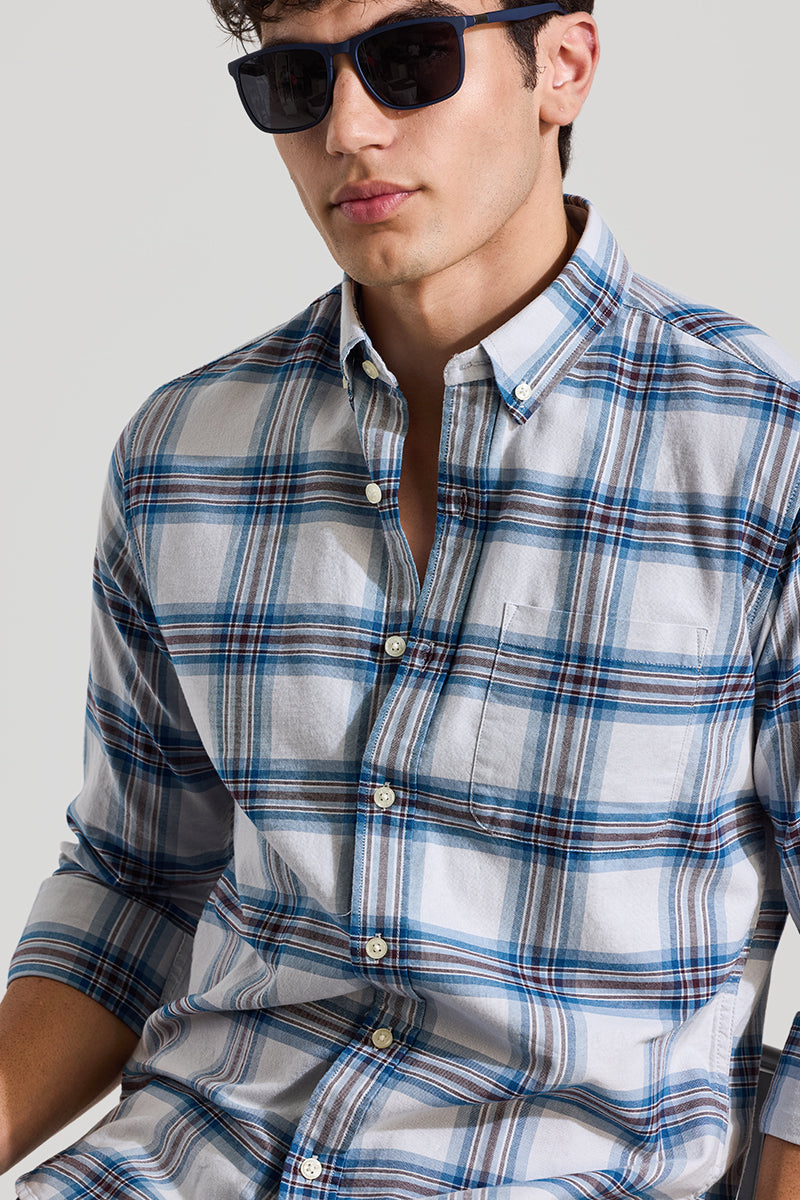 White Checks Slim Fit Shirt