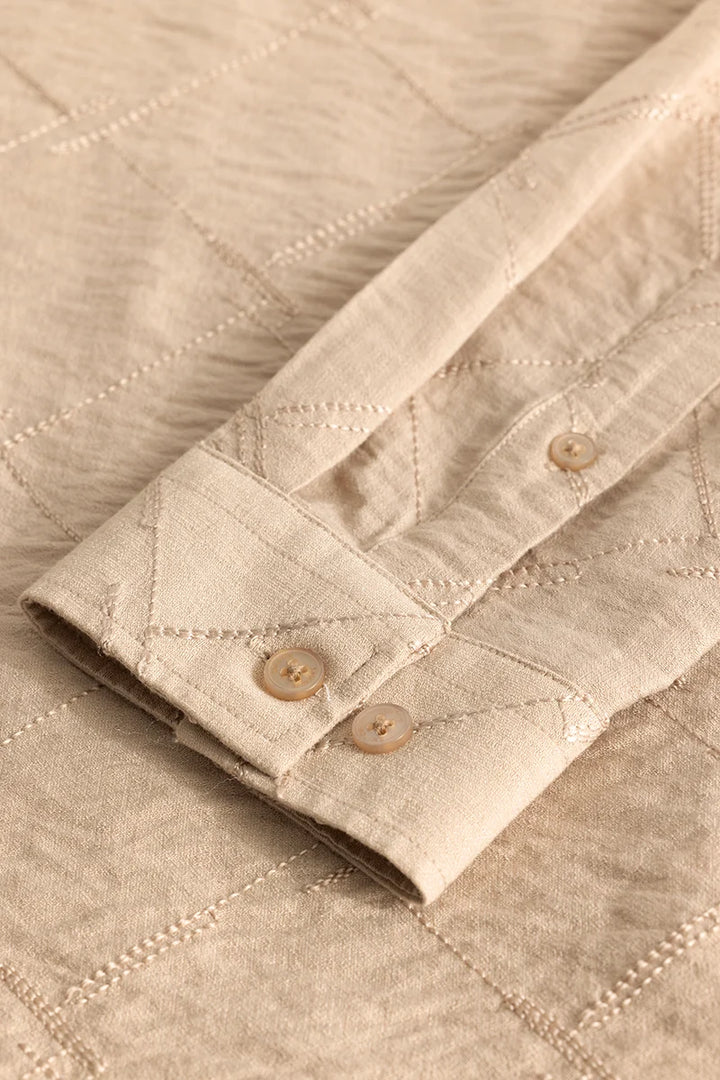 Giovanni Beige Embroidered Shirt