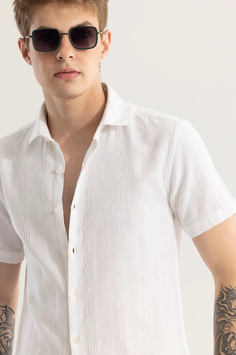 Texturique White Textured Shirt