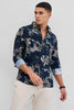 Navy Textured Floral Shirt