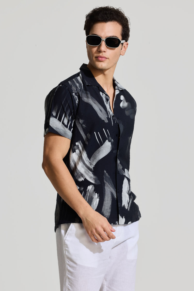 Black Cuban Abstract Shirt