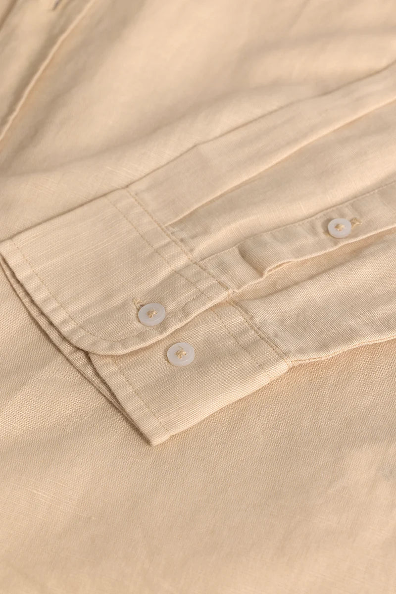 Beige Linen Blend Shirt